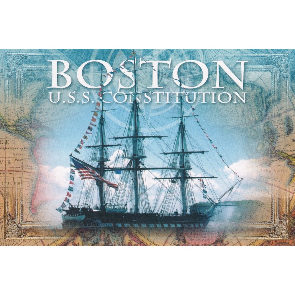 USS Constitution Boston Postcard Old Ironsides Nautical Patriotic Americana